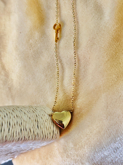 Heart and Key Anti-tarnish Necklace