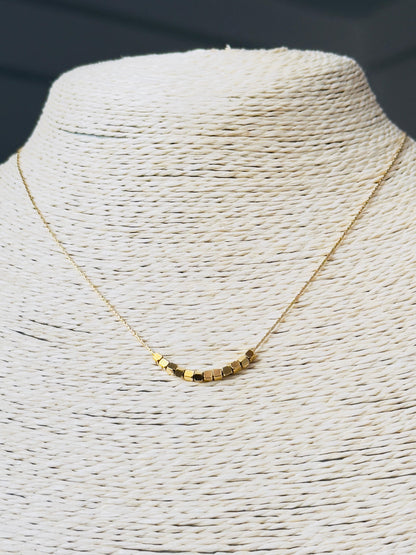 18K Gold-plated Tiny Cubes Necklace