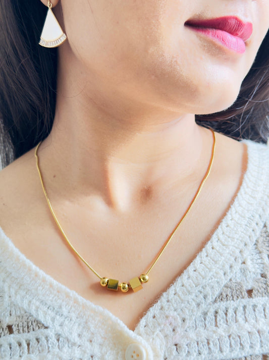 Minimalist 18K Gold-Plated Geometric Necklace