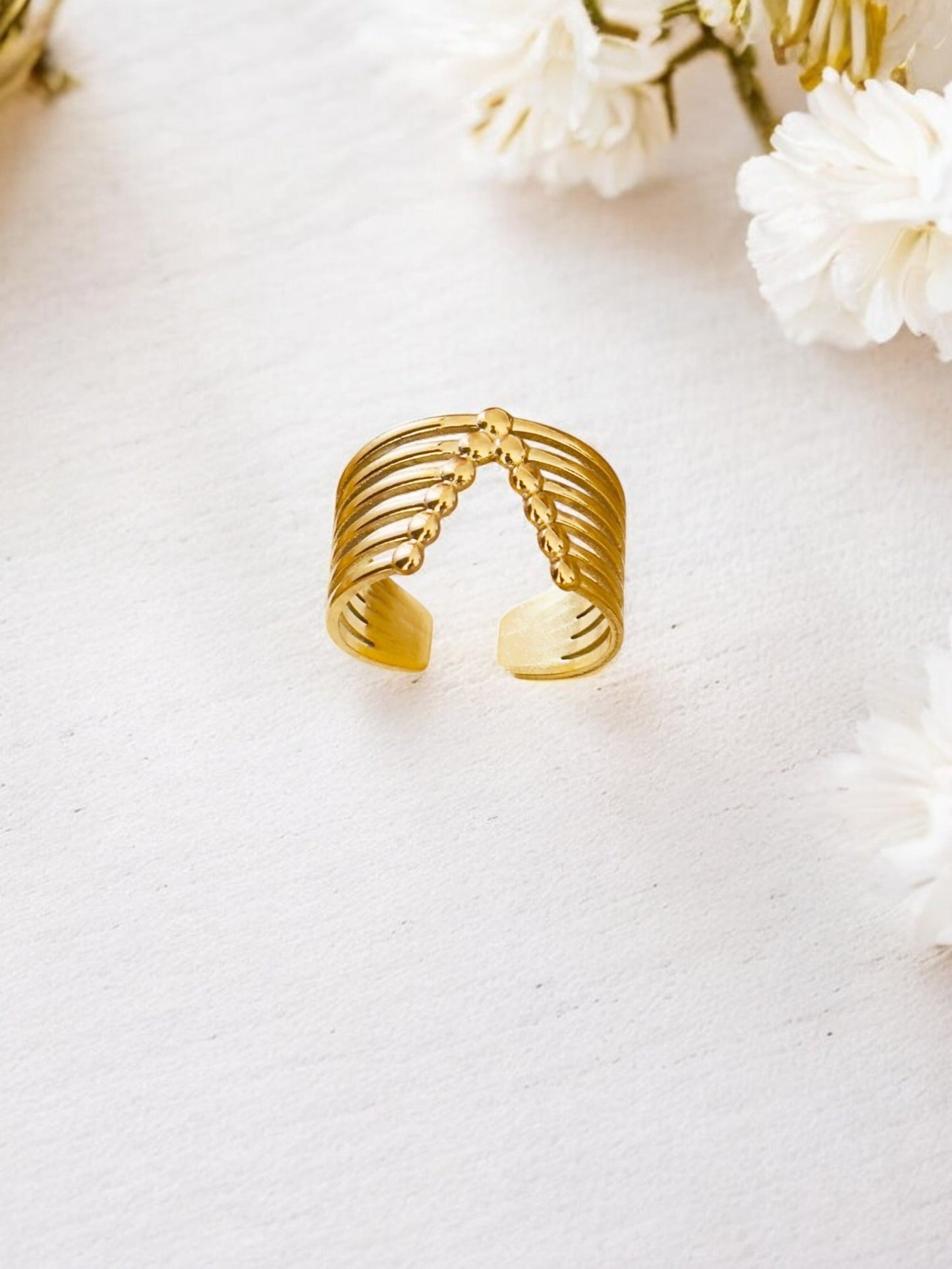 Gold-Plated V Shaped Ring