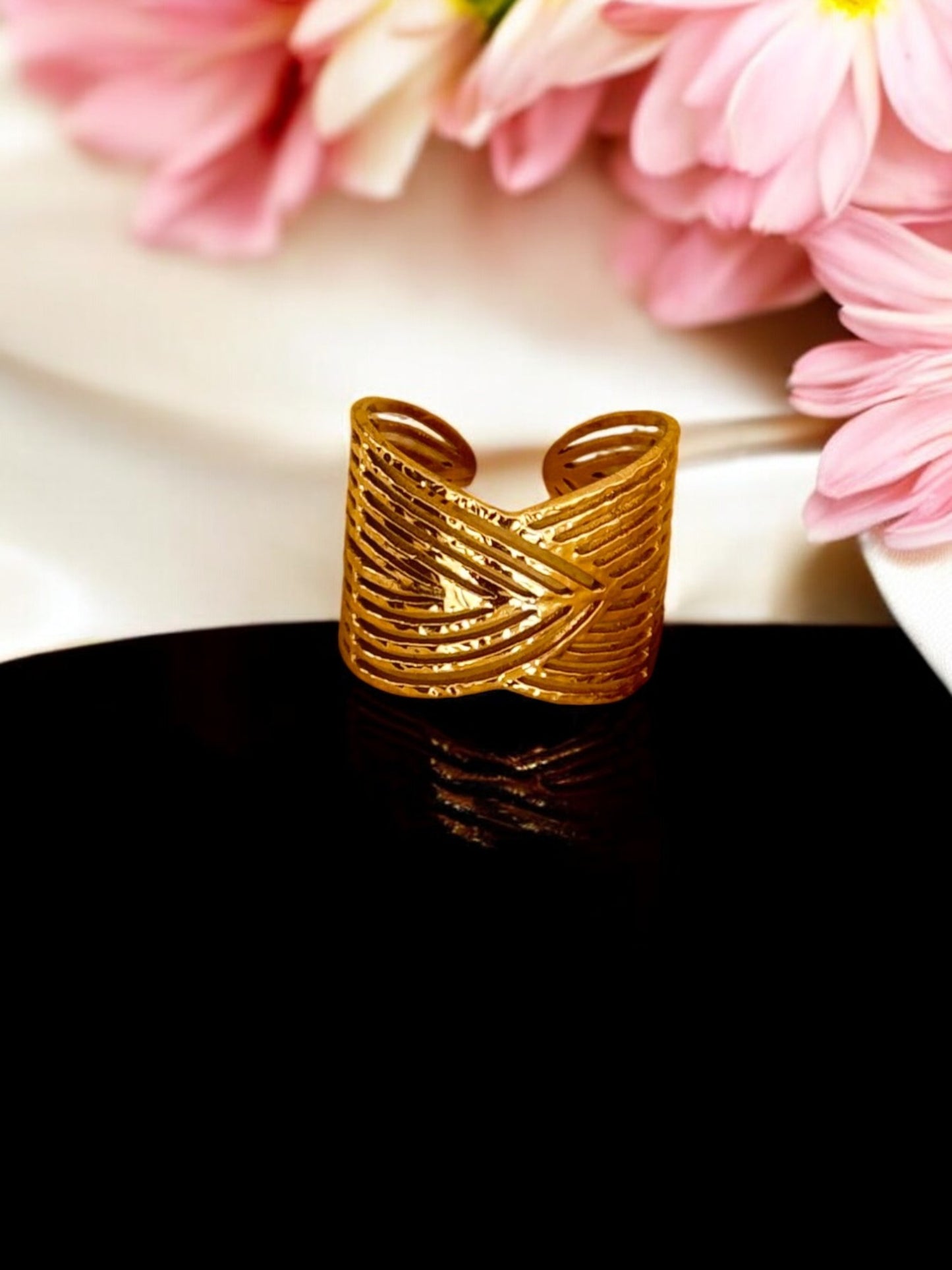 Gold-Plated leaf Ring