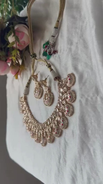 Akira Rajwadi Polki Meenakari CZ Necklace Set