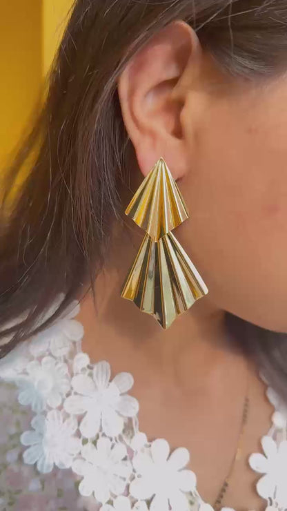 Diana Gold Fan Earrings