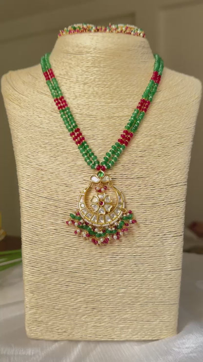 Samaira Pachi Kundan Jadau Necklace Set